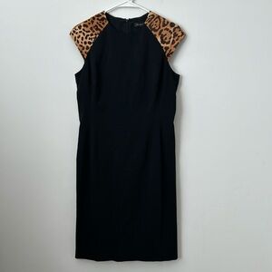 Ralph Lauren Black Label Leopard Wool Blend Farrah Dress Size: 8
